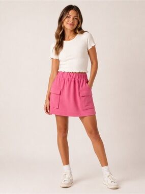 AIBLEE Pink Cargo Mini Skirt